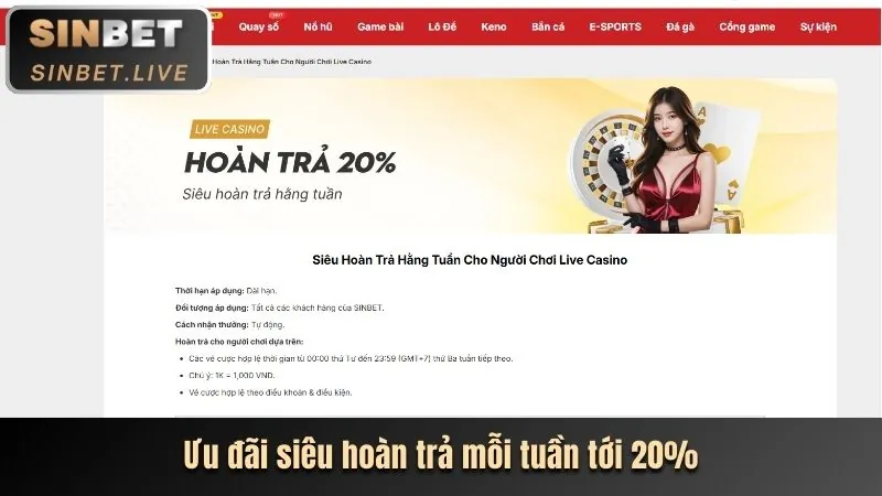 Hoàn trả Thua cược cbvip